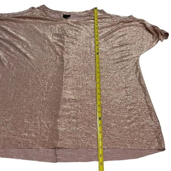 NEW Worthington Woman Rose Gold Cold Shoulder Flowy Blouse Women’s Size 0X - Picture 5 of 6